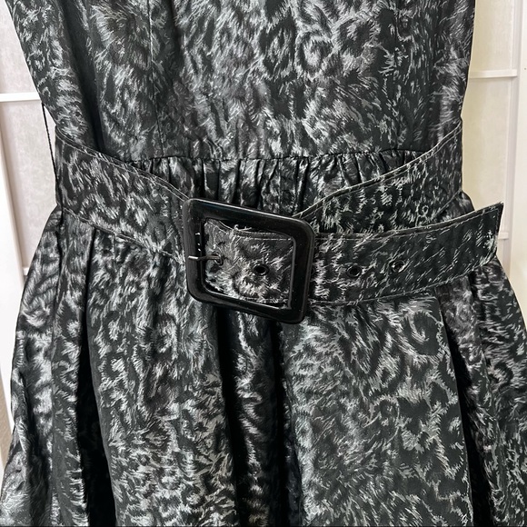 NWT Betsey Johnson Black Gray Animal Print Fit & Flare Cocktail Party Dress - Picture 4 of 13